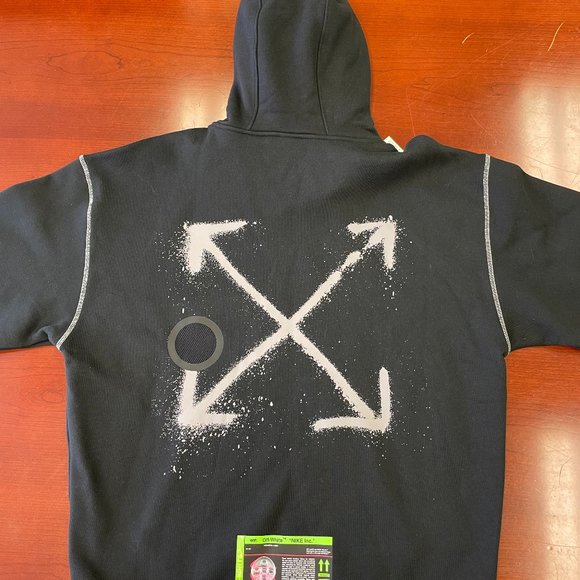 OFF-WHITE X NIKE COLLABORATION DS BLACK SIZE LARGE HOODIE - Picture 2 of 2